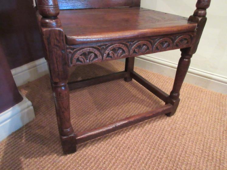 Superb Elizabethan Period Oak Wainscott Armchair - Image 4