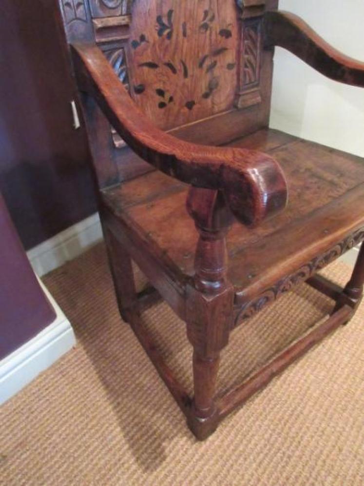 Superb Elizabethan Period Oak Wainscott Armchair - Image 5