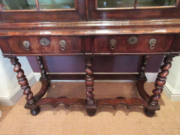 Fine William & Mary Period Walnut Cabinet on Stand - Image 2