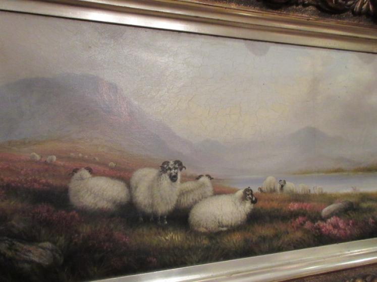 Mid Victorian Oil on Canvas of Sheep in Landscape - Image 2