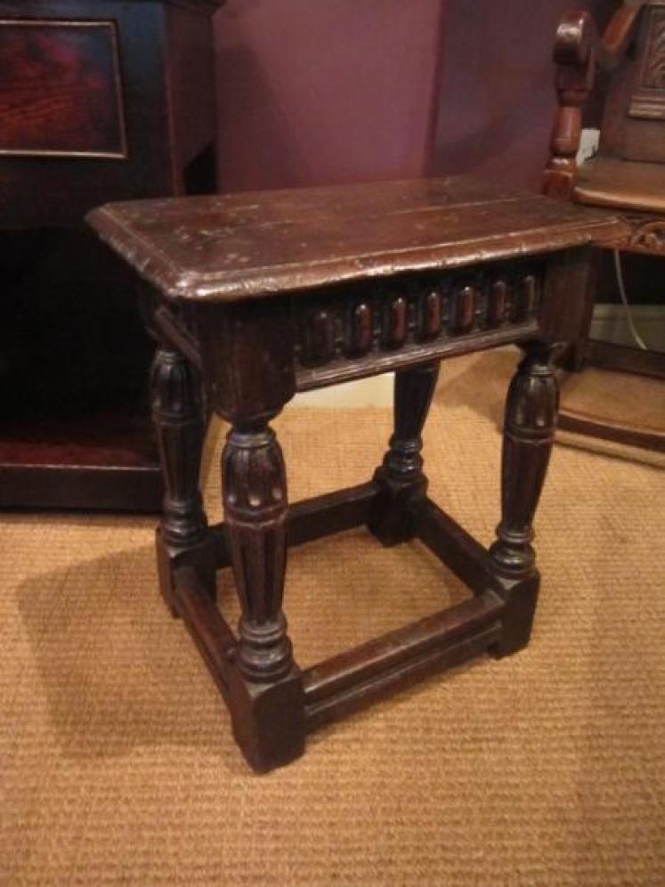 Superb Mid Georgian Period Oak Joint Stool - Image 1
