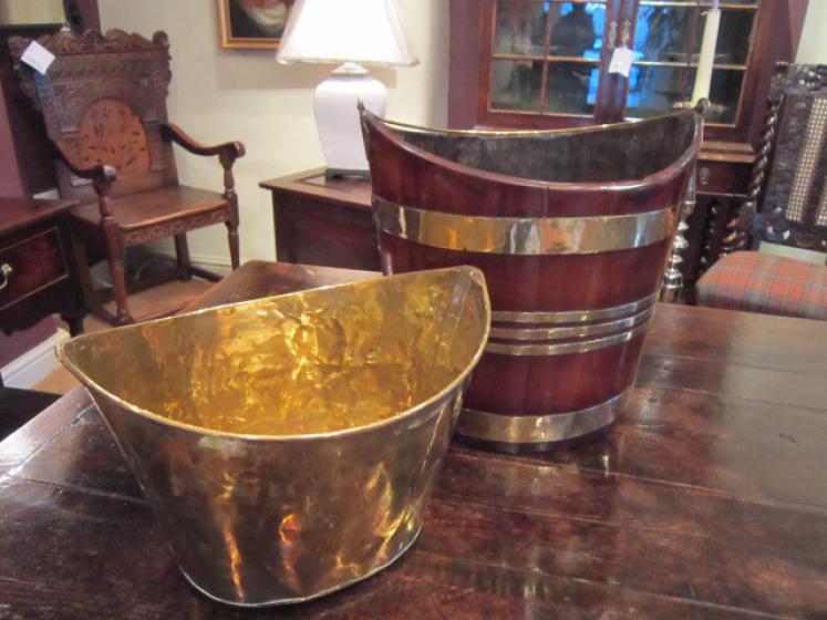 Superb George III Period Brass Bound Peat Bucket - Image 4