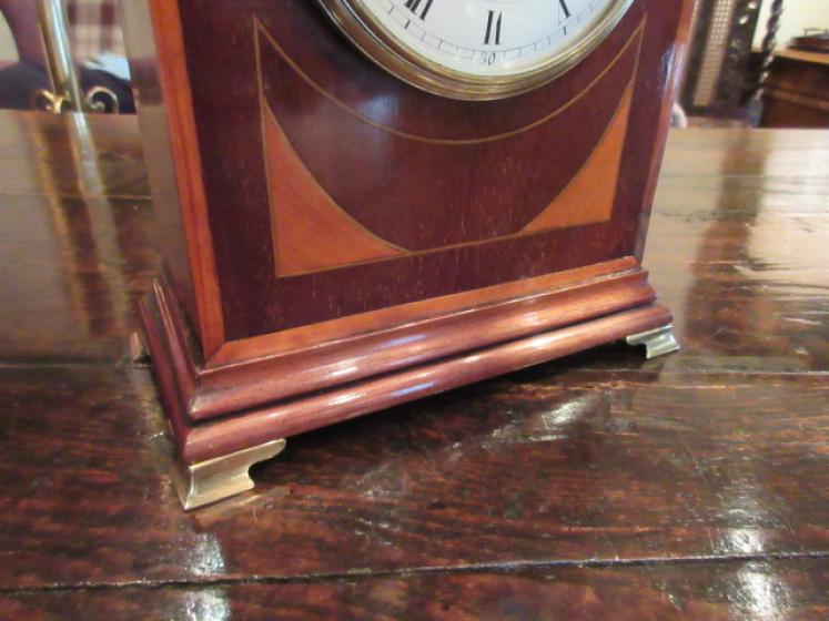 19th Century Sheraton Inlaid Bracket Style Mantel Clock - Image 2