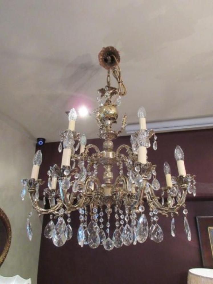 Stunning 1920's Cast Bronze Two Tier Chandelier - Image 1