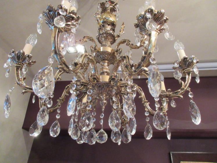 Stunning 1920's Cast Bronze Two Tier Chandelier - Image 2