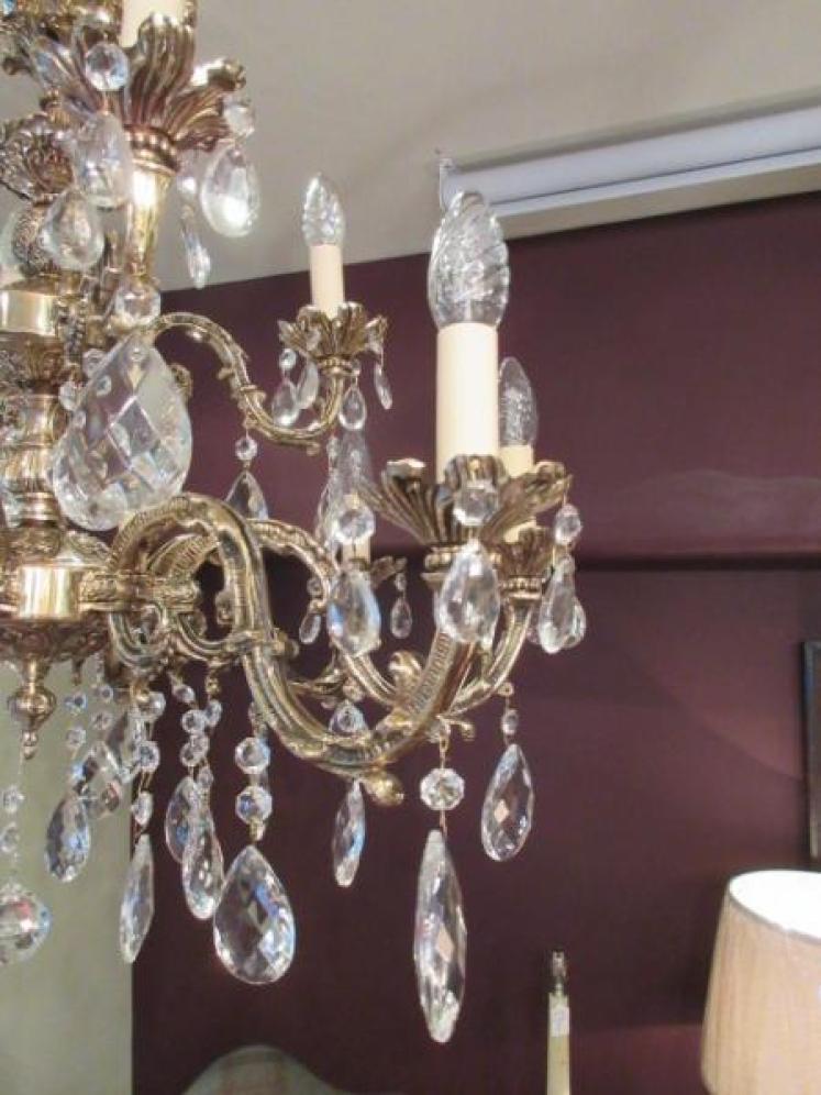 Stunning 1920's Cast Bronze Two Tier Chandelier - Image 3