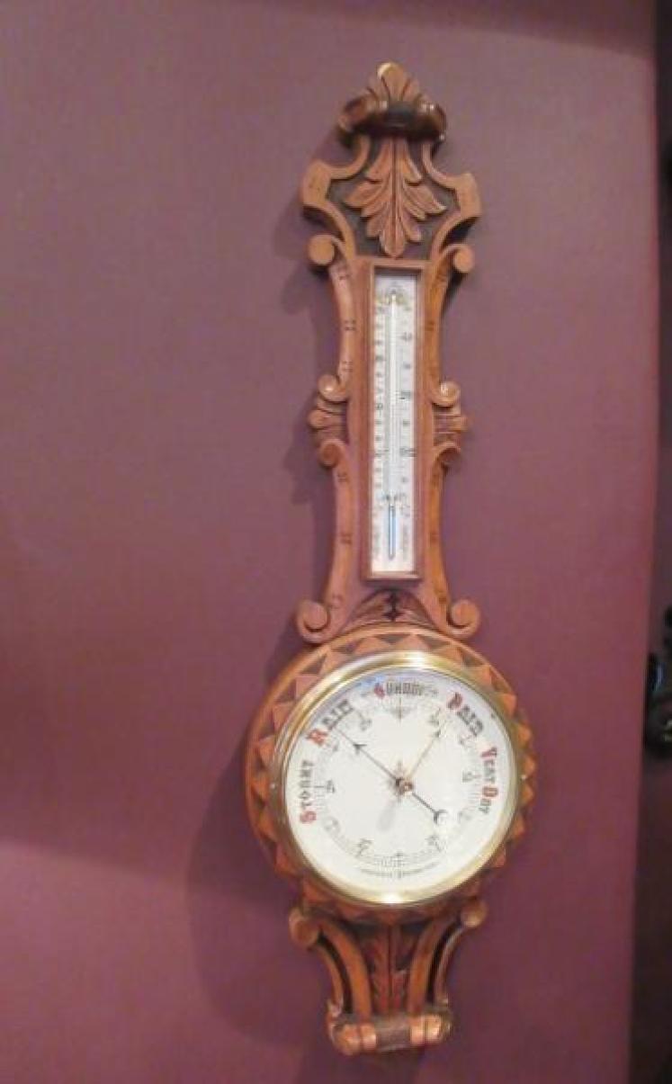 Mid Victorian Polished Oak Banjo Barometer - Image 1