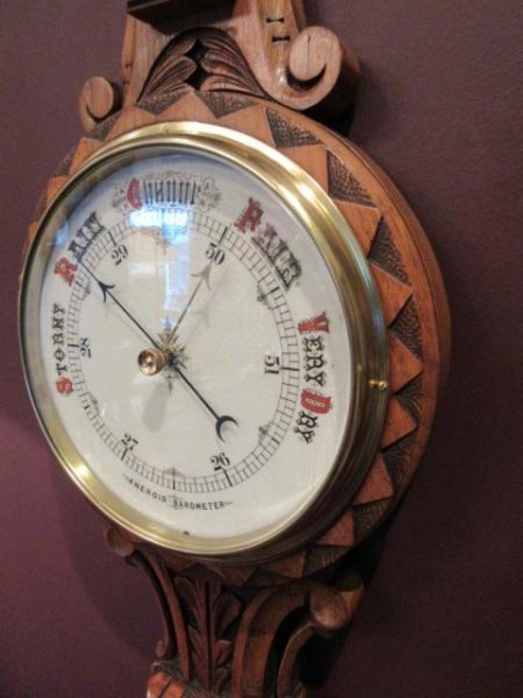 Mid Victorian Polished Oak Banjo Barometer - Image 5