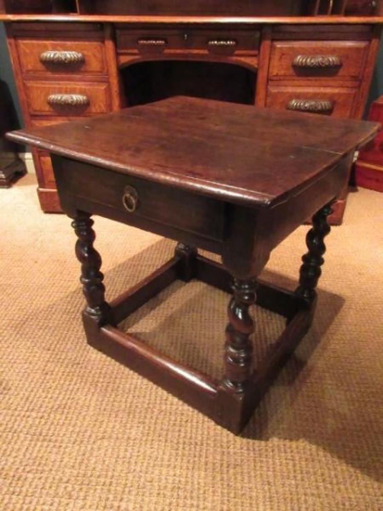 Very Unusual James II Period Oak Low Table - Image 1