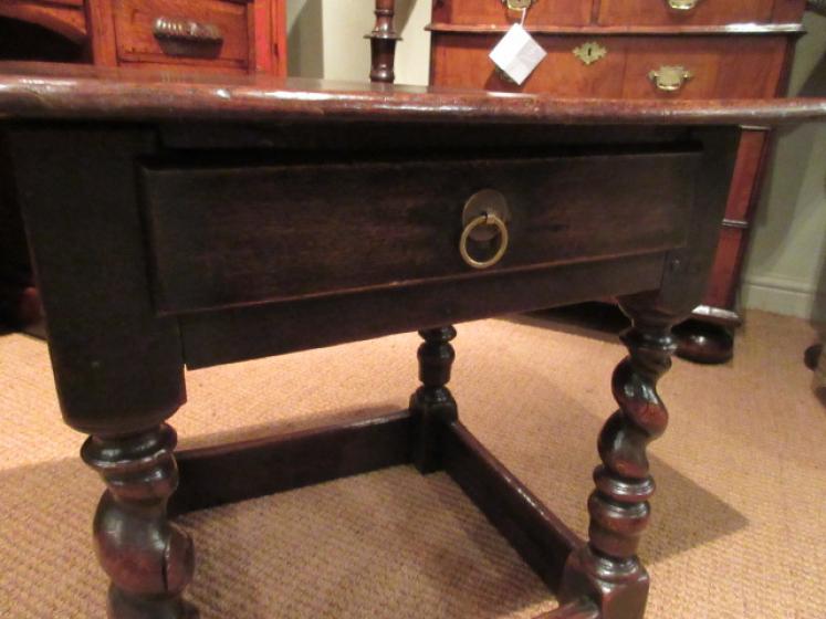 Very Unusual James II Period Oak Low Table - Image 5