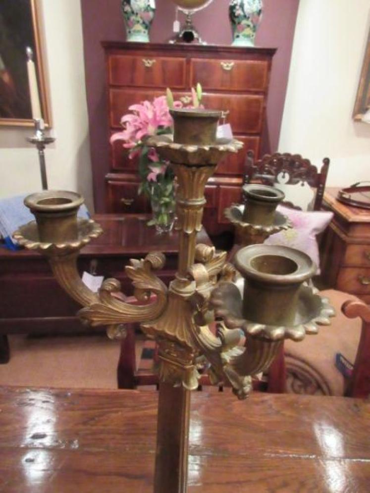 Stunning Pair of Mid 19th Century Gilt Ormolu Candleabra - Image 3