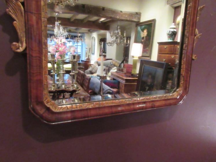 Superb George II Period Figured Walnut Mirror - Image 2