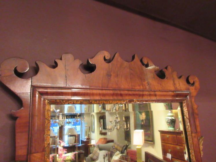 Superb George II Period Figured Walnut Mirror - Image 3