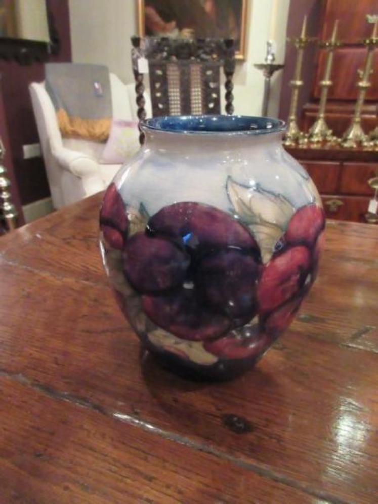 Early Moorcroft Pansy with Grey Top Vase  - Image 1