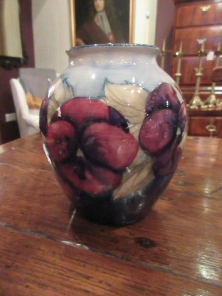 Early Moorcroft Pansy with Grey Top Vase  - Image 5