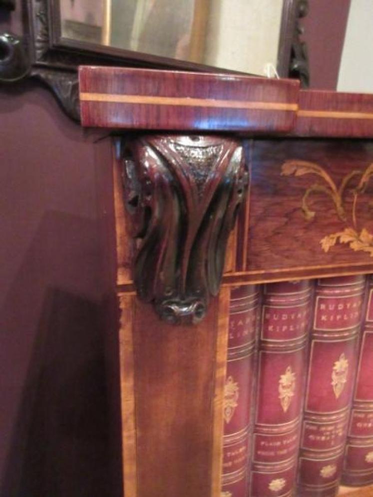 Top Quality 19th Century Sheraton Revival Open Bookcase - Image 4