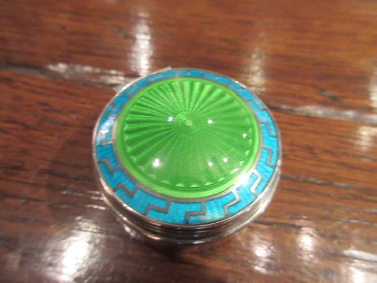 Immaculate Edwardian Silver Enamel Trinket Box - Image 2