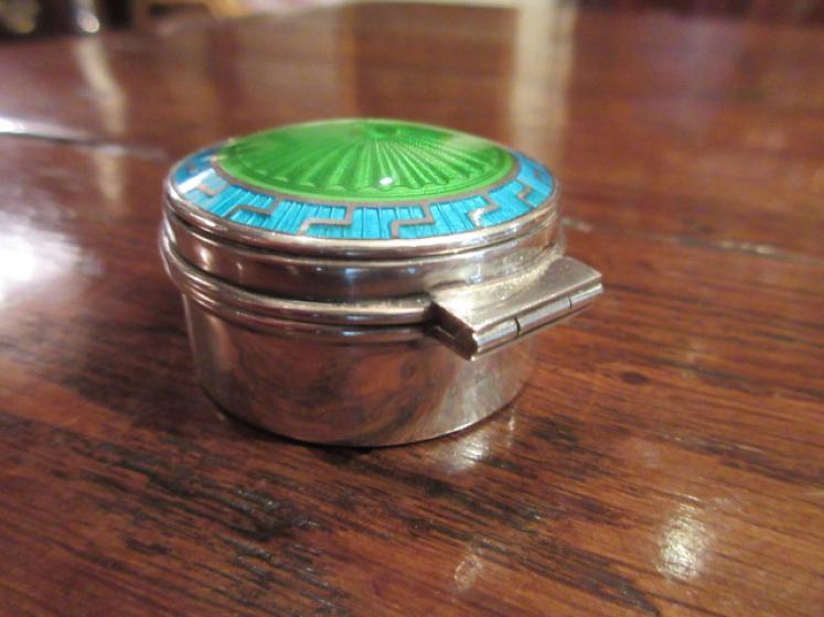 Immaculate Edwardian Silver Enamel Trinket Box - Image 5