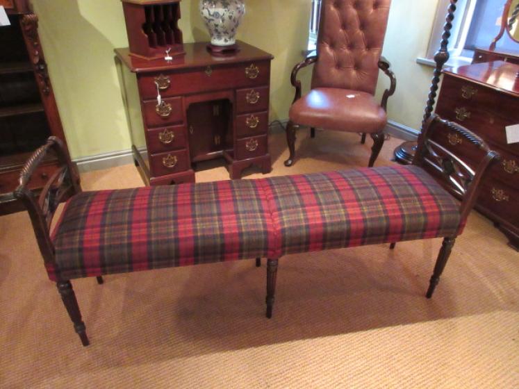 Regency Period Mahogany Framed Double Window Seat - Image 1