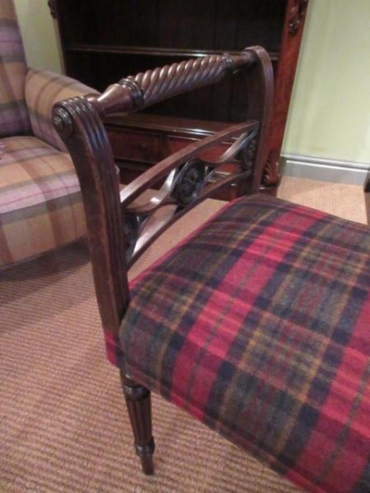 Regency Period Mahogany Framed Double Window Seat - Image 2