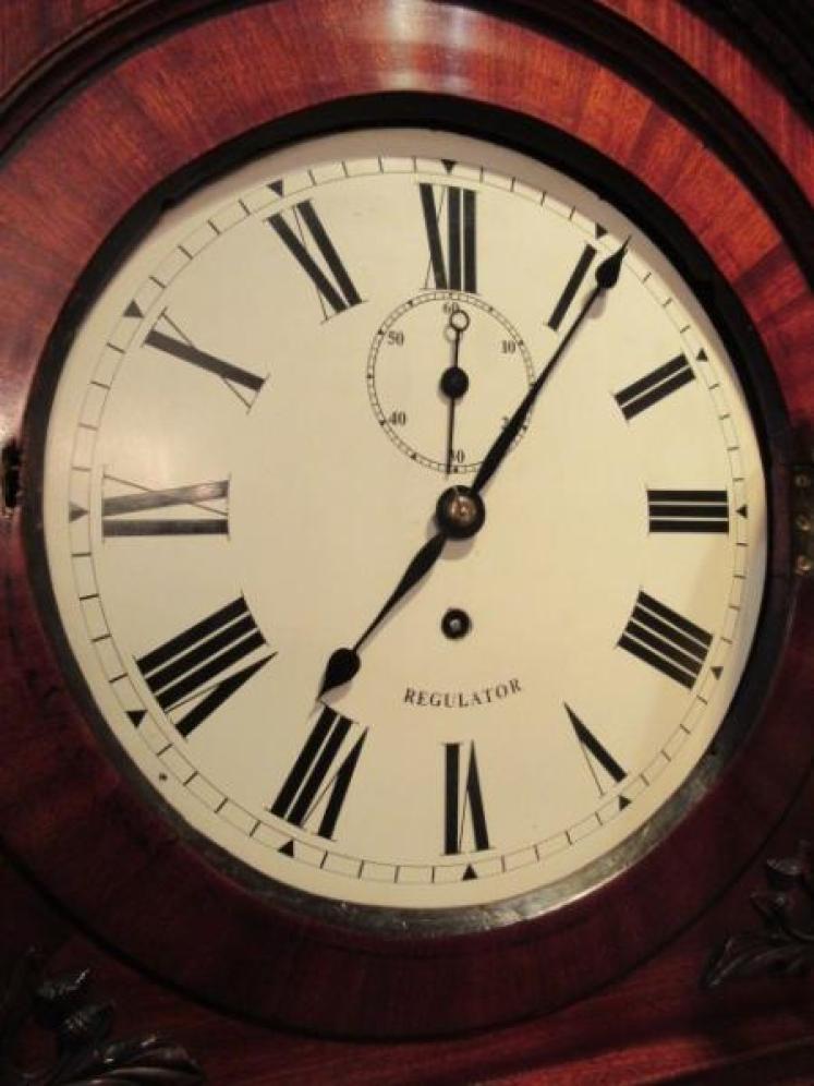 Fine William IV Period Flame Mahogany Regulator Clock - Image 2