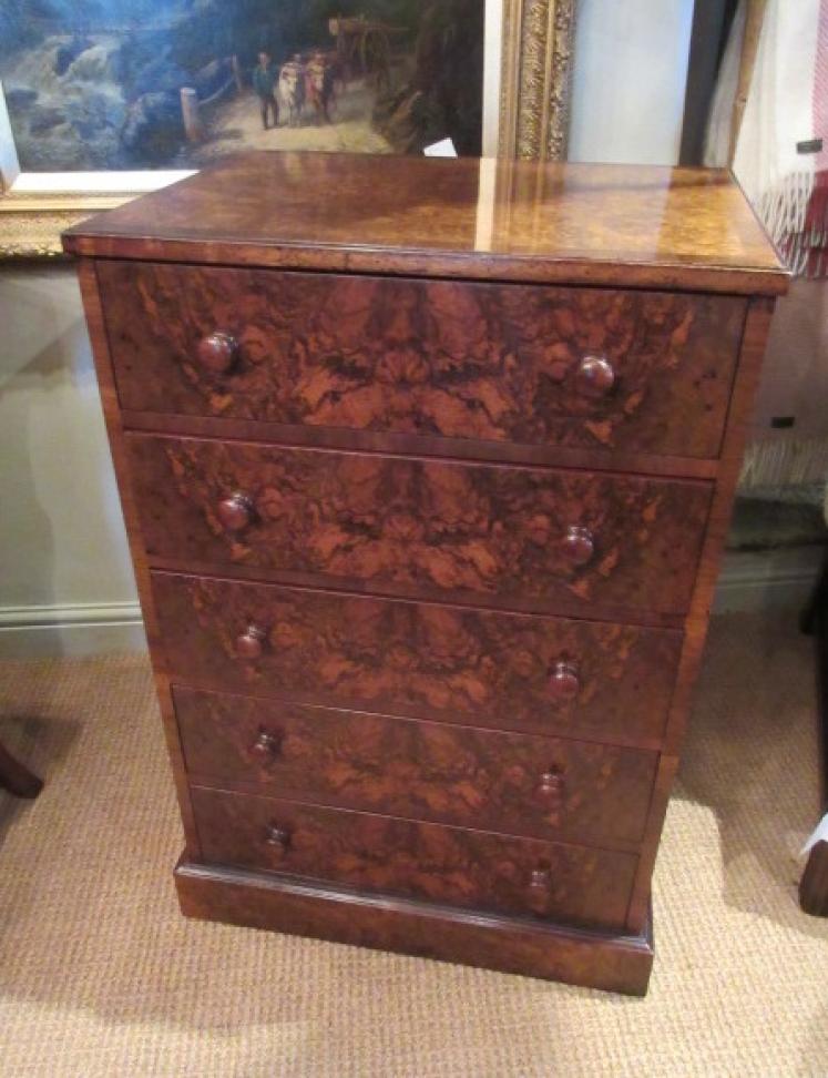 Top Quality Mid Victorian Burr Walnut Tallboy - Image 1