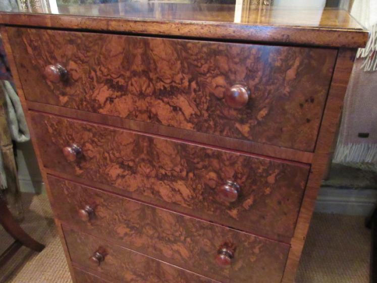 Top Quality Mid Victorian Burr Walnut Tallboy - Image 3