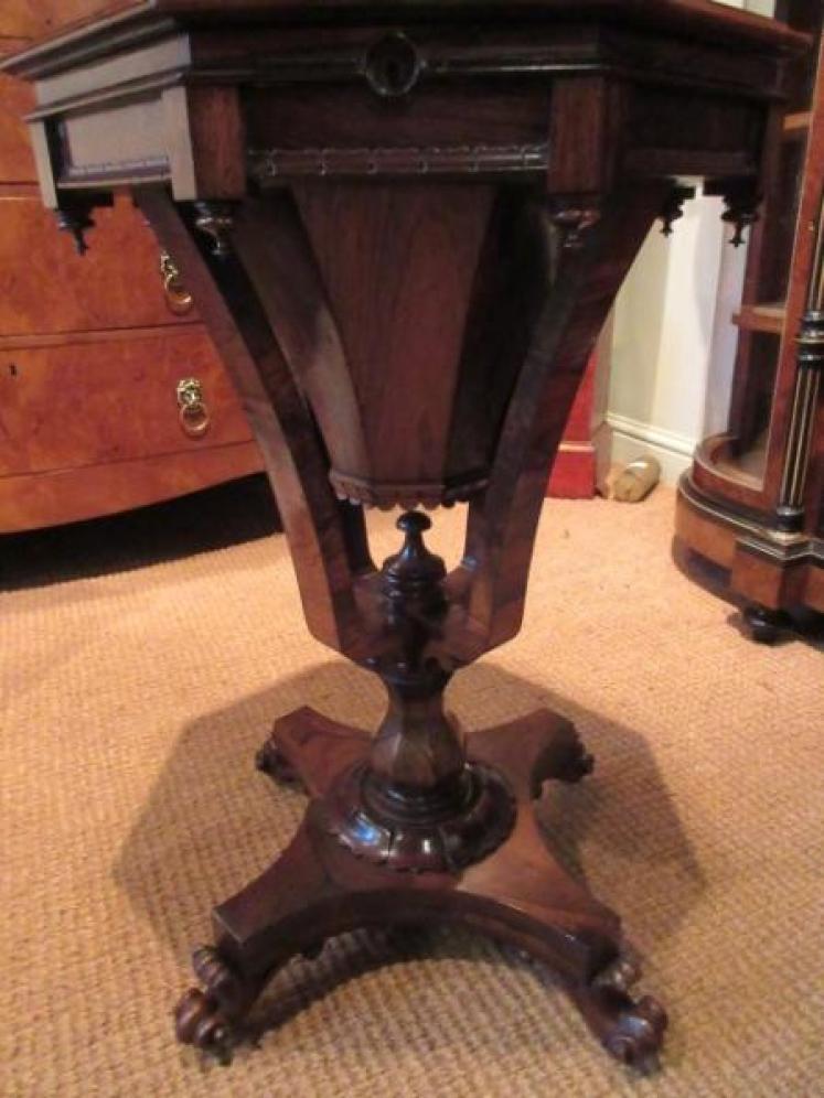 Stunning William IV Period Rosewood Work Table - Image 5