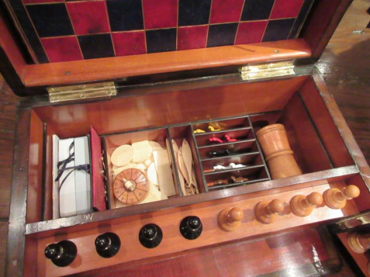Superior Mid Victorian Figured Walnut Games Compendium - Image 2