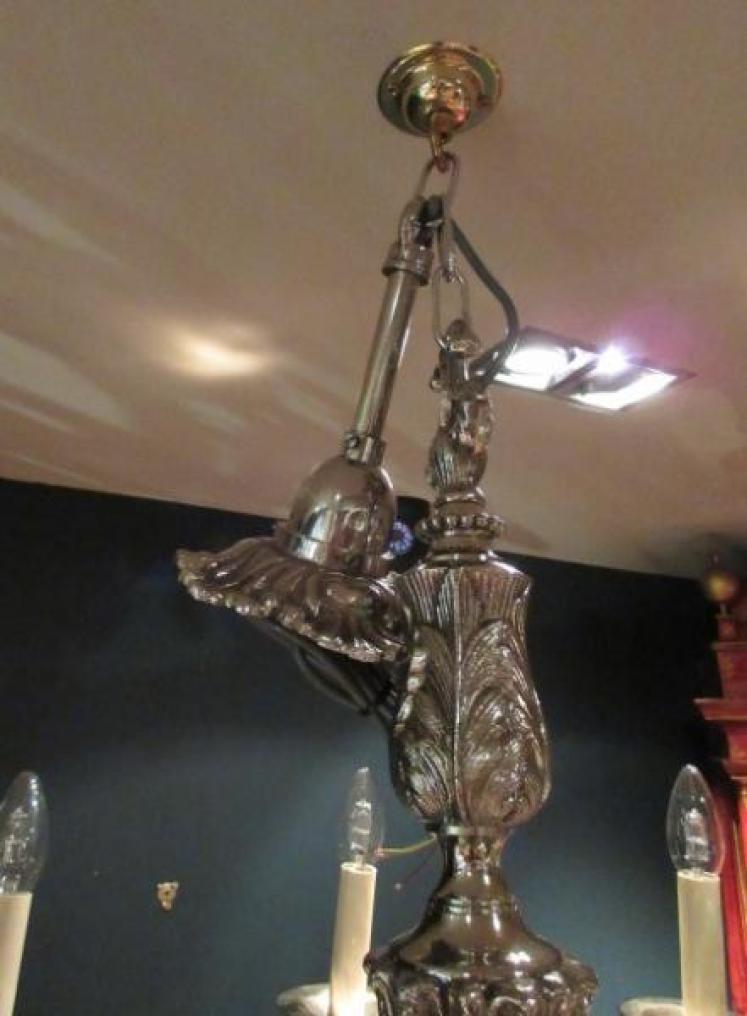 Top Quality Edwardian Period Nickel Plated Chandelier - Image 2