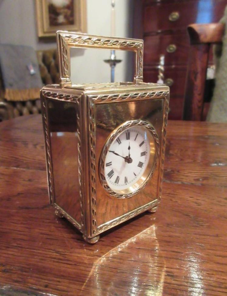Top Quality Edwardian Period Silver Gilt Carriage Clock - Image 1