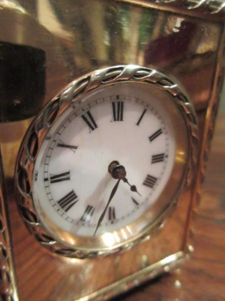 Top Quality Edwardian Period Silver Gilt Carriage Clock - Image 4
