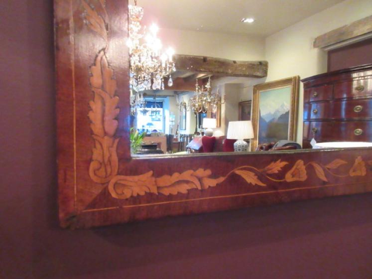 George III Period Walnut Marquerty Inlaid Wall Mirror - Image 3
