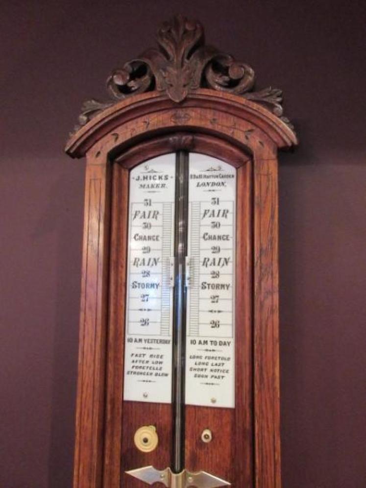 Rare Victorian Polished Oak London Fitzroy Barometer - Image 1