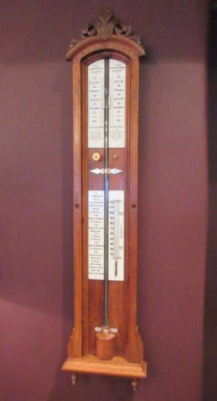 Rare Victorian Polished Oak London Fitzroy Barometer - Image 2