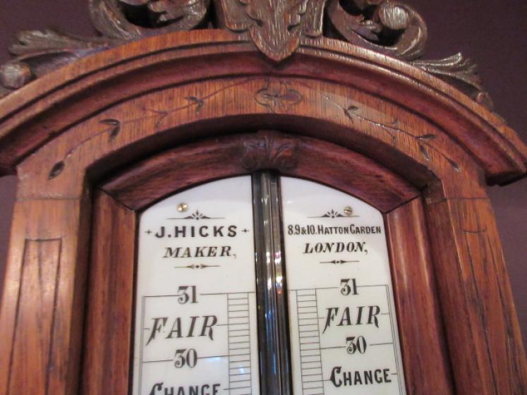 Rare Victorian Polished Oak London Fitzroy Barometer - Image 3