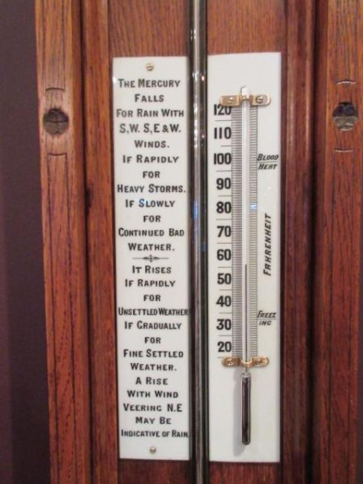 Rare Victorian Polished Oak London Fitzroy Barometer - Image 4