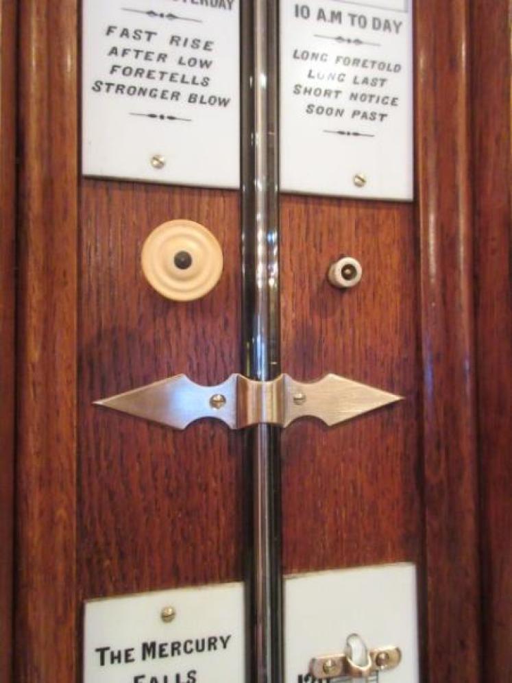 Rare Victorian Polished Oak London Fitzroy Barometer - Image 5
