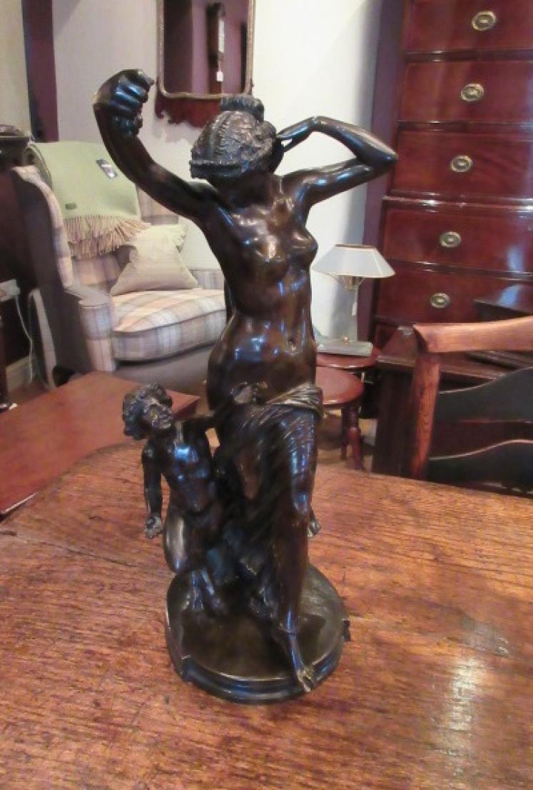 19th Century French Bronze Sculpture of Bacchante - Image 1