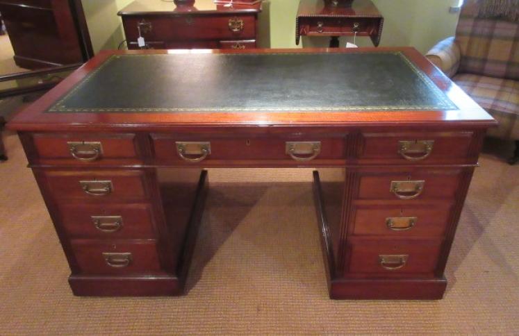 19th Century Maples of London Pedestal Desk - Image 1