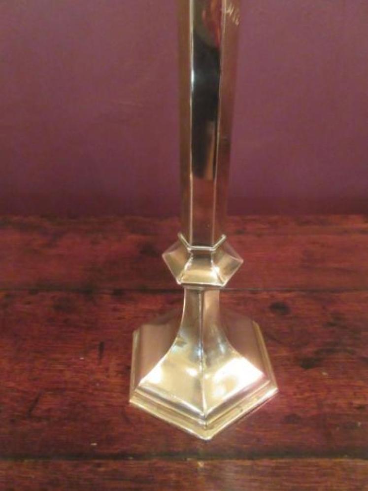 Pair of Regency Period Cast Brass Church Candlesticks - Image 3