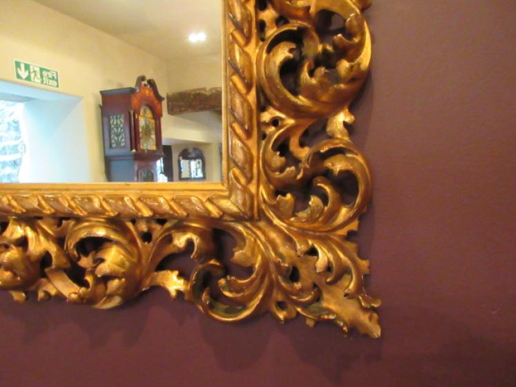 Very Decorative Early Victorian Plaster Gilt Mirror - Image 2