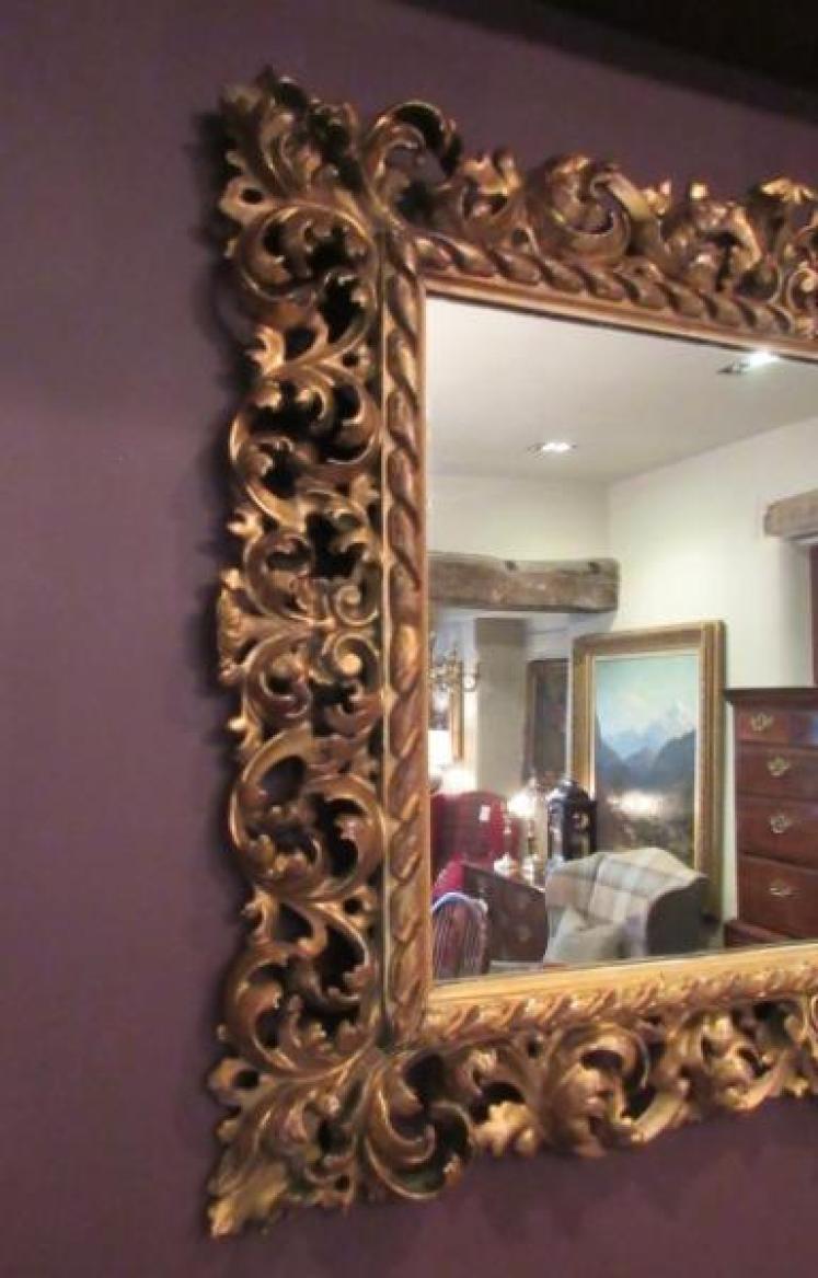 Very Decorative Early Victorian Plaster Gilt Mirror - Image 4