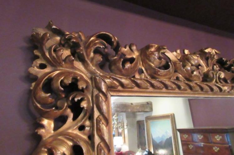 Very Decorative Early Victorian Plaster Gilt Mirror - Image 5