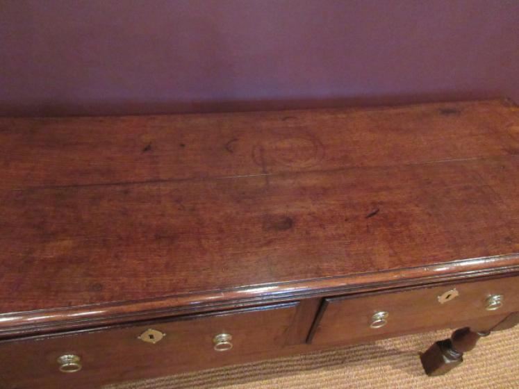 Superb Small George I Period Oak Two Drawer Dresser - Image 2