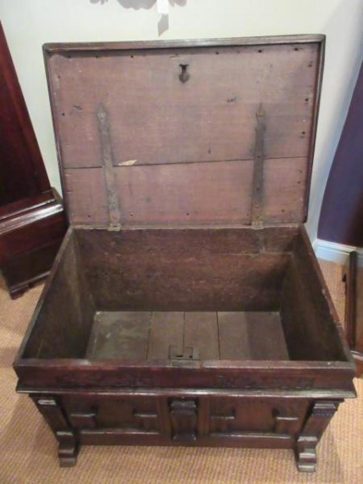 Stunning Charles II Period Oak Strong Box - Image 4