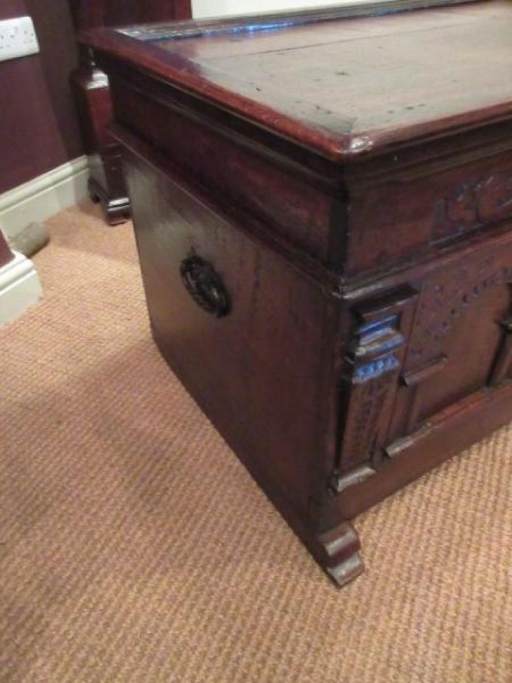 Stunning Charles II Period Oak Strong Box - Image 5