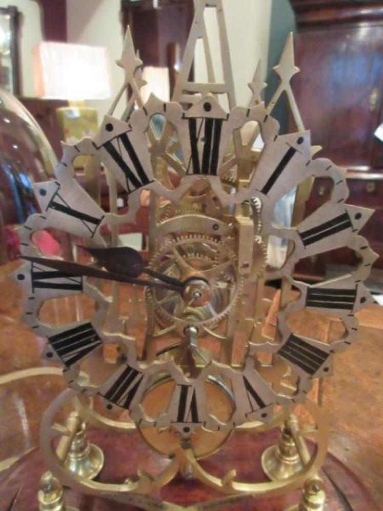 Mid Victorian Single Fusee London Skeleton Clock - Image 3