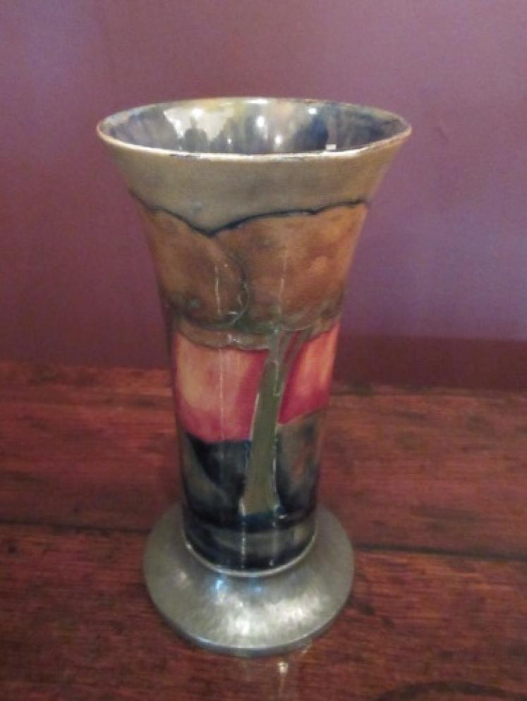 Moorcroft Eventide Liberty's Pewter Footed Vase - Image 1
