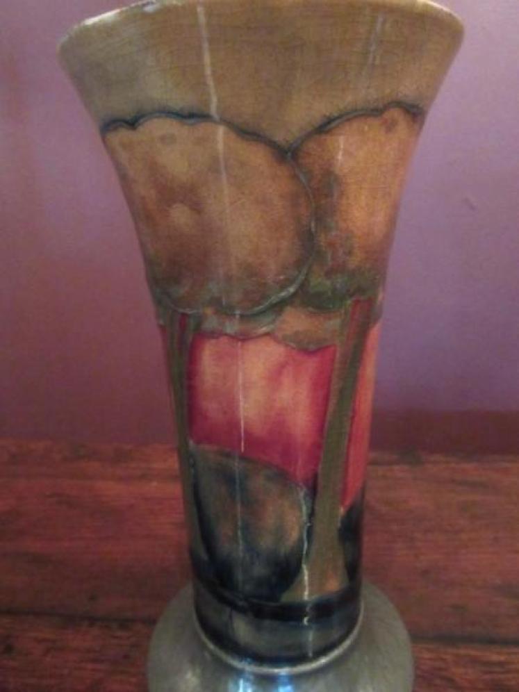 Moorcroft Eventide Liberty's Pewter Footed Vase - Image 3